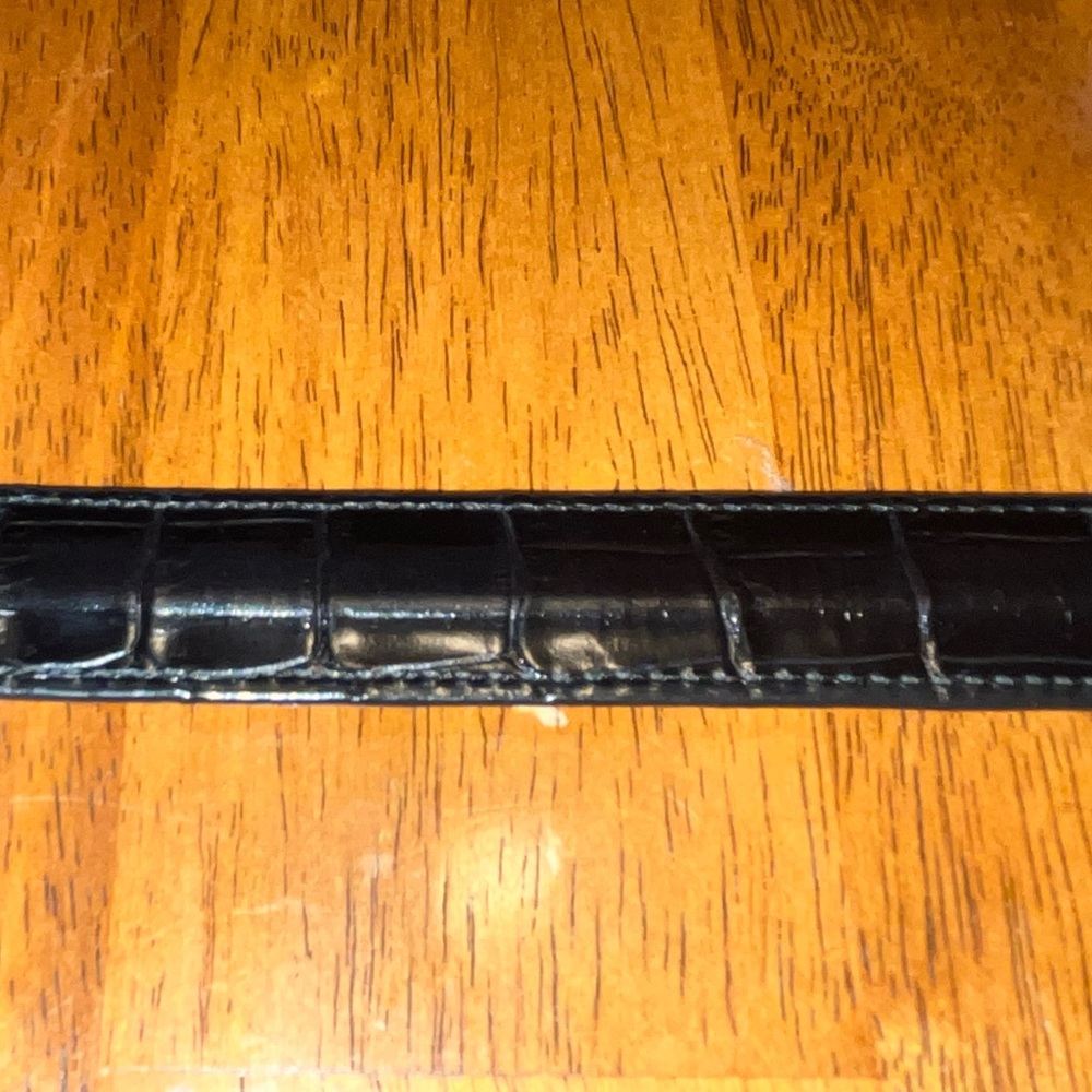 Brighton Golf Buckle Black Embossed Leather Belt - Picture 7 of 9